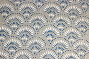 Premium Hand Block Print Blue Floral Thick Linen 58 W Fabric - Shubharambh