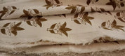 Handmade Block Print Brown Floral Duck Canvas Fabric - Saapt Paati