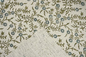 Handmade Block Print Gray Thick Linen Pure Fabric - Sehjan