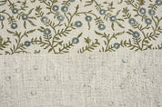 Handmade Block Print Gray Thick Linen Pure Fabric - Sehjan