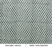 Handcrafted Block Print Gray FloralThick Linen Fabric - Hariyali