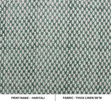 Handcrafted Block Print Gray FloralThick Linen Fabric - Hariyali