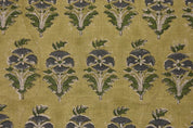 Handmade Block Printed Thick Linen Cushion Cover Fabric - Mormukut