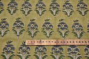 Handmade Block Printed Thick Linen Cushion Cover Fabric - Mormukut