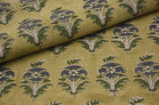 Handmade Block Printed Thick Linen Cushion Cover Fabric - Mormukut