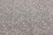 Aristanal Hand Block Print Grey Thick Linen Fabric - Sanganer Jaal