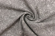 Aristanal Hand Block Print Grey Thick Linen Fabric - Sanganer Jaal