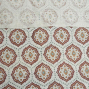 Handcrafted Block Print Mustard Viscose Linen Fabric - Charkha