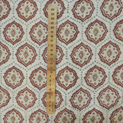 Handcrafted Block Print Mustard Viscose Linen Fabric - Charkha