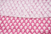Handmade Block Print Pink Off White Linen Fabric - Pinkcity Jaal