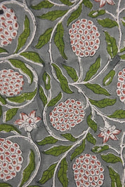 Handmade Block Print Red Pure Linen Fabric For Farmhouse - Merakhi