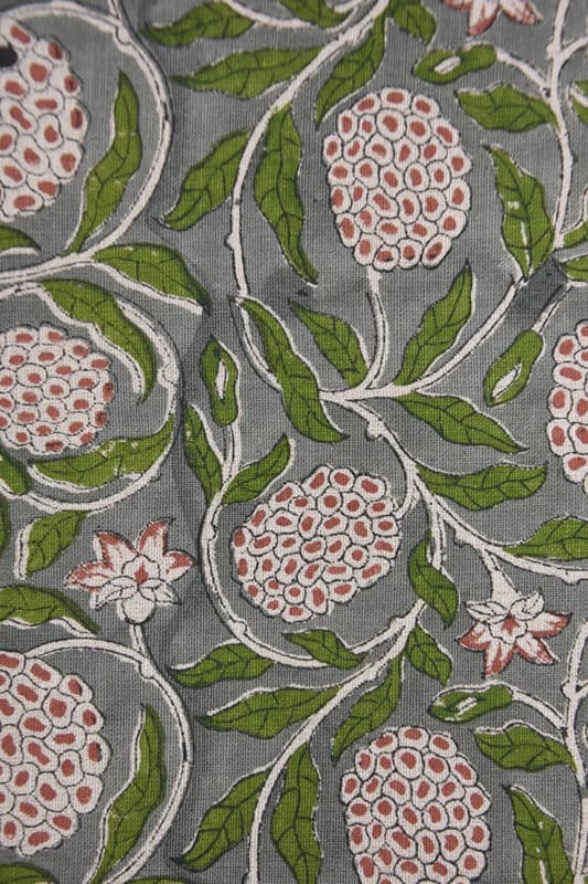 Handmade Block Print Red Pure Linen Fabric For Farmhouse - Merakhi