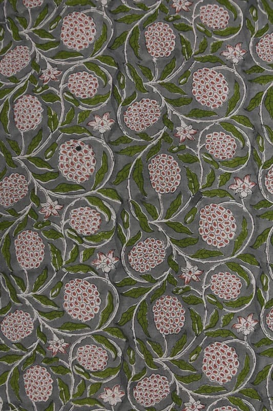 Handmade Block Print Red Pure Linen Fabric For Farmhouse - Merakhi