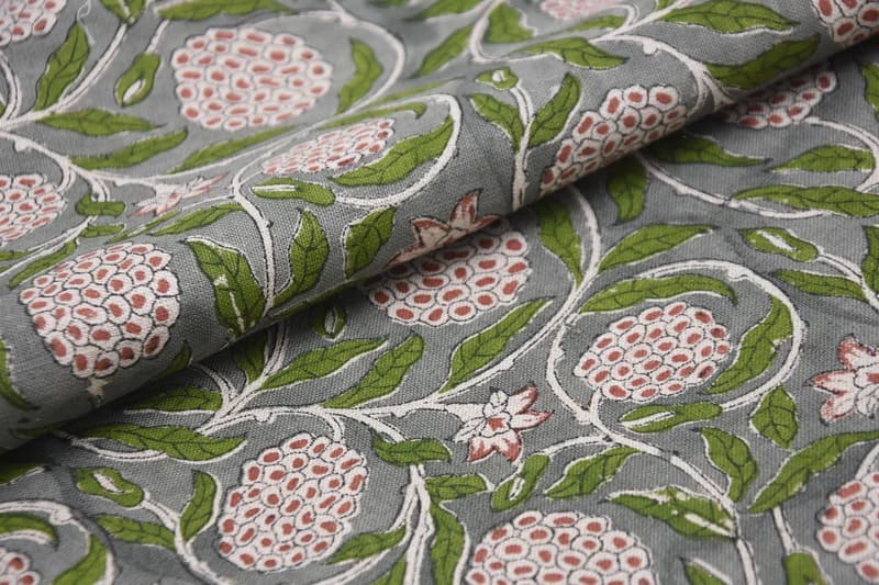 Handmade Block Print Red Pure Linen Fabric For Farmhouse - Merakhi