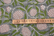 Handmade Block Print Red Pure Linen Fabric For Farmhouse - Merakhi