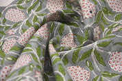 Handmade Block Print Red Pure Linen Fabric For Farmhouse - Merakhi