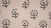 Handwoven Block print textiles Beige &Grey Pure Linen Fabric - Shivri