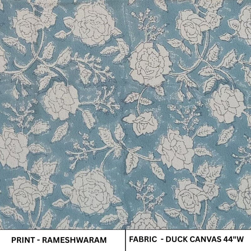 Handmade Block Printed Boho Throw Duck Canvas Fabric – Rameshwaram