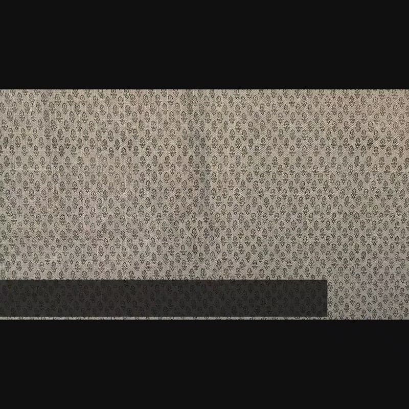 Handmade Block Printed Gray Linen Curtains - Everbee Print