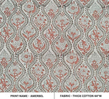 Handmade Custom Block print Thick linen fabric - Amerbel