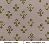 Handmade Block Print Linen Fabric For House Styling - Chameli