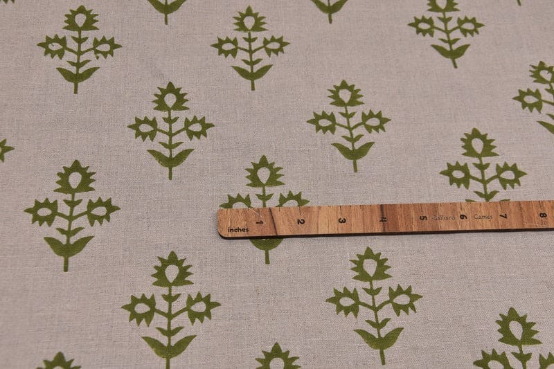 Handmade Block Print Linen Fabric For House Styling - Chameli
