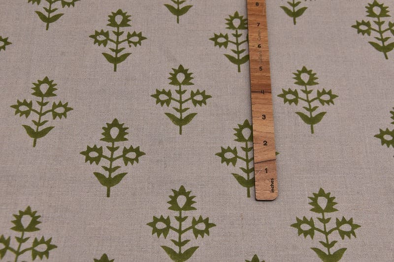 Handmade Block Print Linen Fabric For House Styling - Chameli
