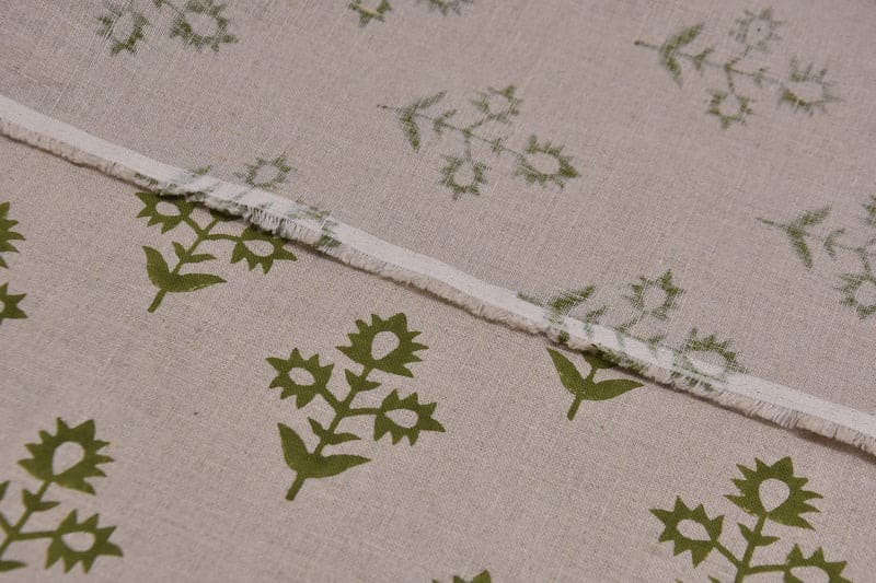 Handmade Block Print Linen Fabric For House Styling - Chameli