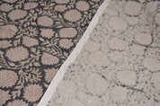 Handmade Stamped Block Print Brown Thick Linen Fabric - Rajat