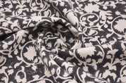 Hand Block Print Thick Linen Fabric For Pillow - Devdas