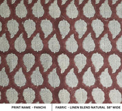 Hand Block Printed Brown Linen Blend Fabric for Couch Covers – Panchi