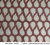 Hand Block Printed Brown Linen Blend Fabric for Couch Covers – Panchi