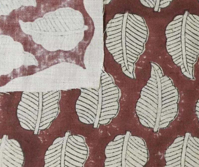 Hand Block Printed Brown Linen Blend Fabric for Couch Covers – Panchi