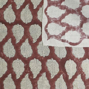 Hand Block Printed Brown Linen Blend Fabric for Couch Covers – Panchi