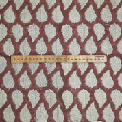 Hand Block Printed Brown Linen Blend Fabric for Couch Covers – Panchi
