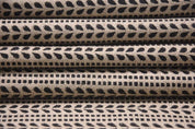 Handmade Block Print Black Floral Thick Linen Fabric - Ratanbel