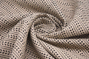 Handmade Block Print Black Floral Thick Linen Fabric - Ratanbel