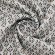 Handmade Blockprint Brown Thick linen Pure Fabric - Alia