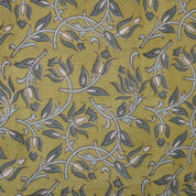 Handmade Block Print Floral Linen Fabric Kamal Dutta