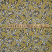 Handmade Block Print Floral Linen Fabric Kamal Dutta