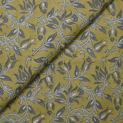 Handmade Block Print Floral Linen Fabric Kamal Dutta