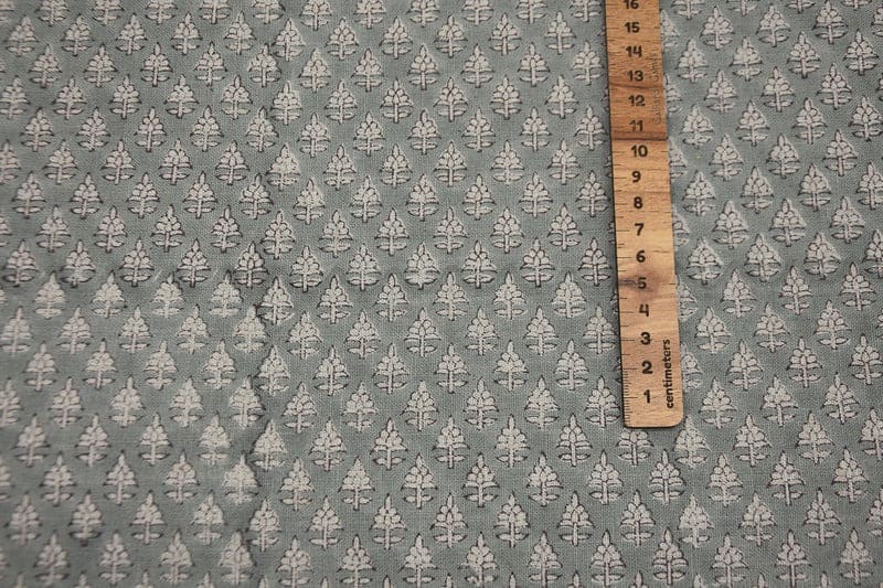 Handmade Block Print Linen Gray Floral Fabric by the Yard – RIVA