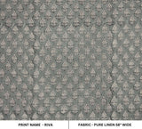 Handmade Block Print Linen Gray Floral Fabric by the Yard – RIVA