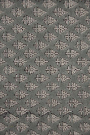 Handmade Block Print Linen Gray Floral Fabric by the Yard – RIVA