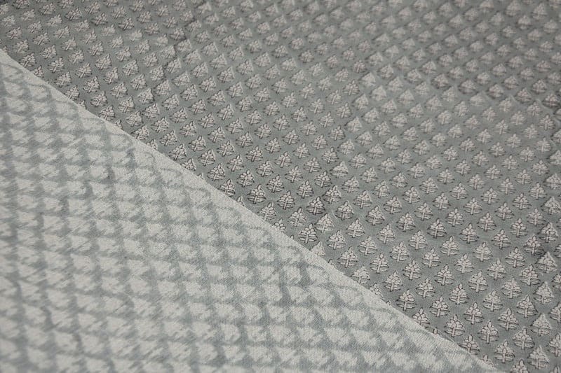 Handmade Block Print Linen Gray Floral Fabric by the Yard – RIVA