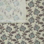 Handmade Floral Block Print Linen Fabric Home Decor - Madhubala