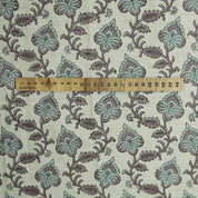 Handmade Floral Block Print Linen Fabric Home Decor - Madhubala