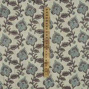 Handmade Floral Block Print Linen Fabric Home Decor - Madhubala