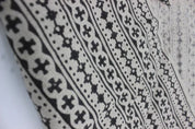 Handmade Block Printed Grey & Black Floral Pure Linen Fabric – DOJI