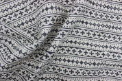 Handmade Block Printed Grey & Black Floral Pure Linen Fabric – DOJI